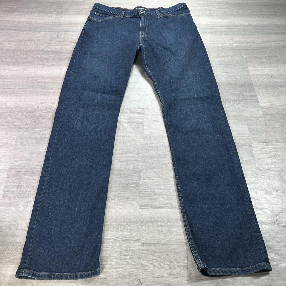 Eddie Bauer Jeans Mens 36x36 Blue Straight Fit Big &‎ Tall Stretch Denim Dark